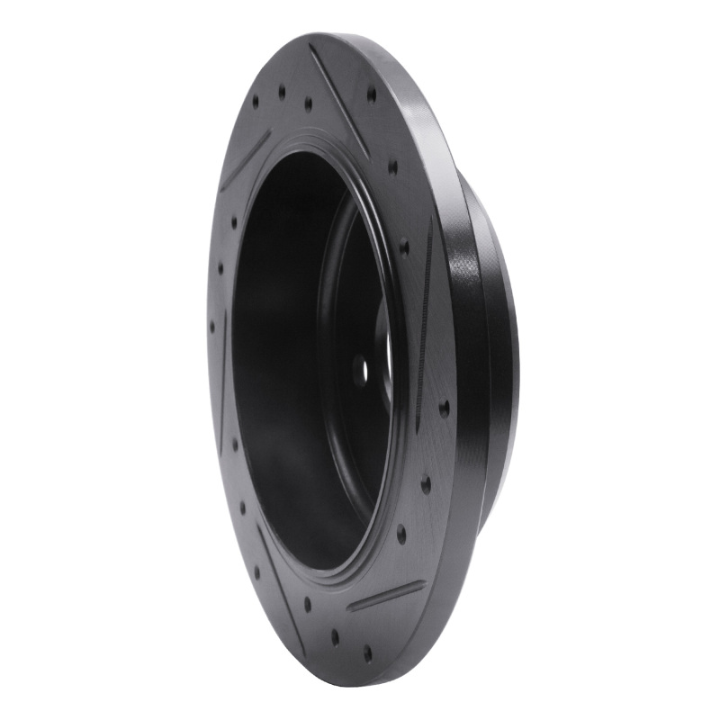 Ford Crown Victoria Brake Rotor (1) - Rear Left - R1 Concepts - Drilled & Slotted - Black - `96-`02